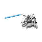 Sanitary Stainless Steel Clamped Three Pieces Tank Bottom Ball Valve